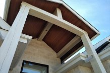 Stained Pine ceiling with Hardie Fascia